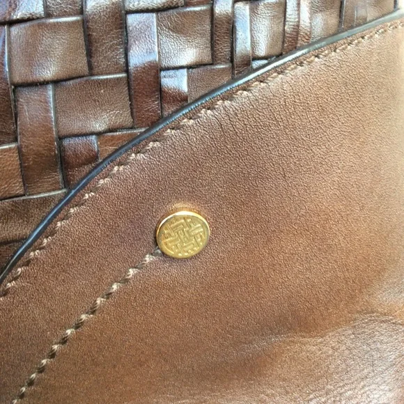 ❌SOLD❌ Cole Haan Brown Genevieve Woven Leather Hobo Bag - Picture 8 of 10